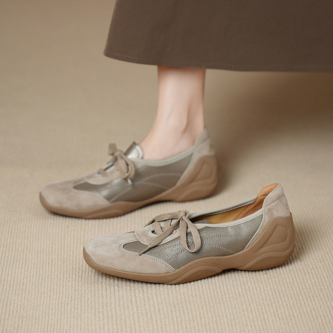 Thun Genuine Leather Sneakers - Greige Bronze