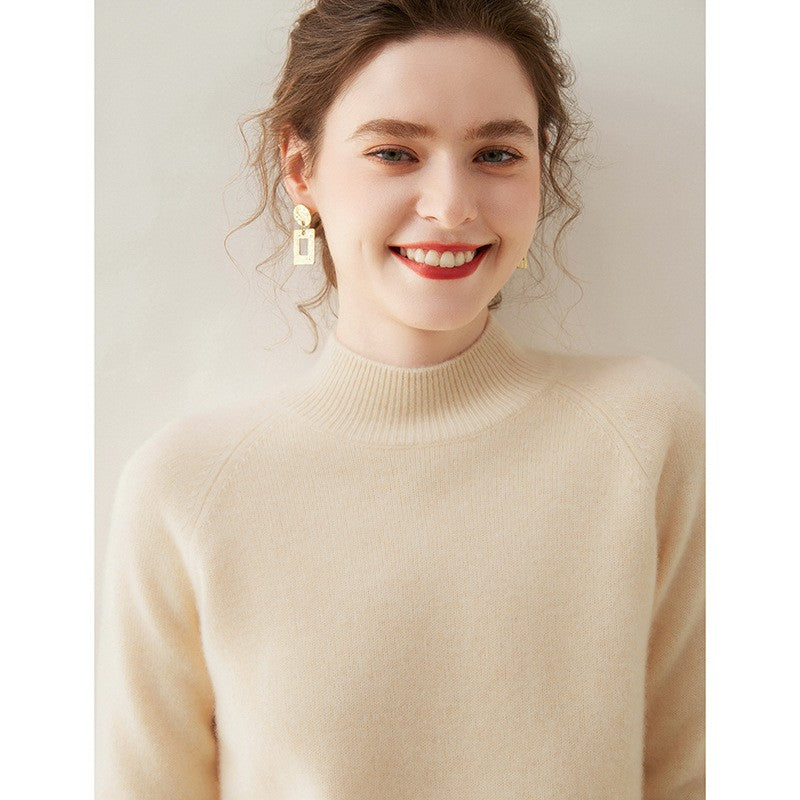 Valence Cashmere Mock Neck Sweater - Sage Green