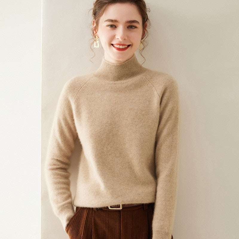 Valence Cashmere Mock Neck Sweater - Classic Camel
