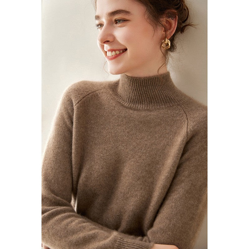 Valence Cashmere Mock Neck Sweater - Mauve Taupe