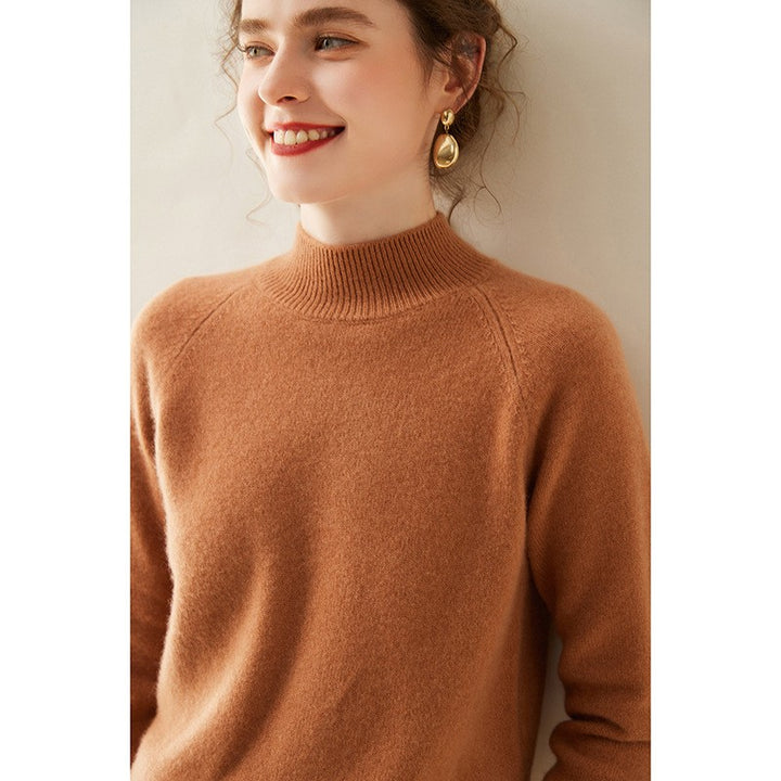 Valence Cashmere Mock Neck Sweater - Pumpkin Spice