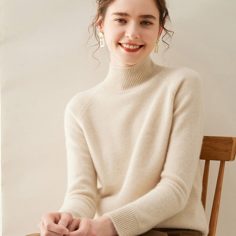 Valence Cashmere Mock Neck Sweater - Vanilla Cream