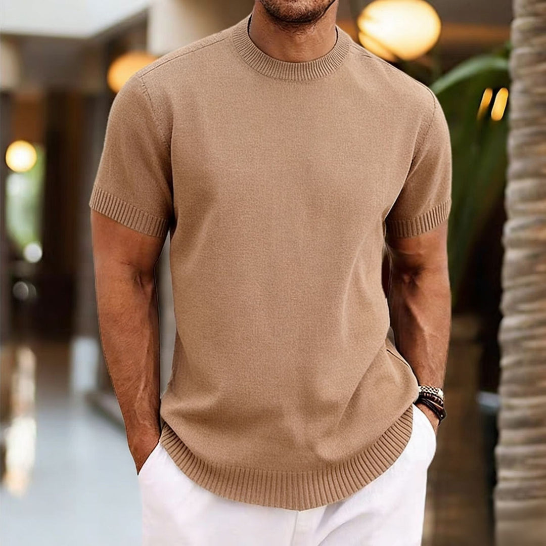 Valence Ribbed Knit Tee - Desert Sand