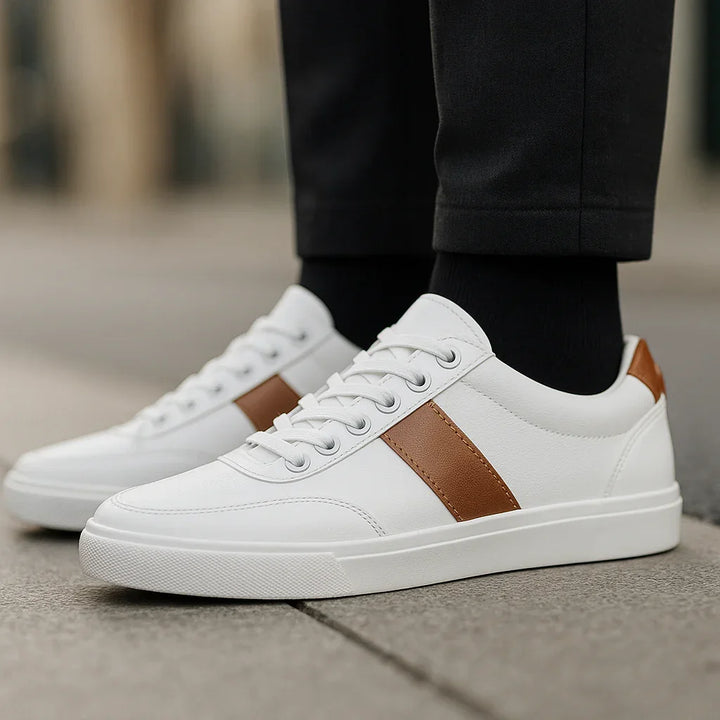 Vittore Clean Striped Leather Sneakers
