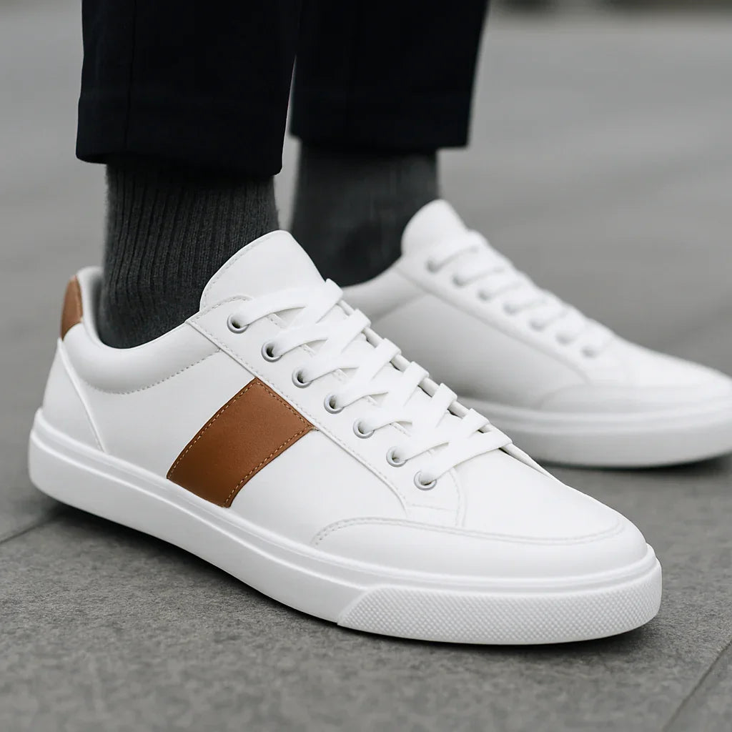 Vittore Clean Striped Leather Sneakers