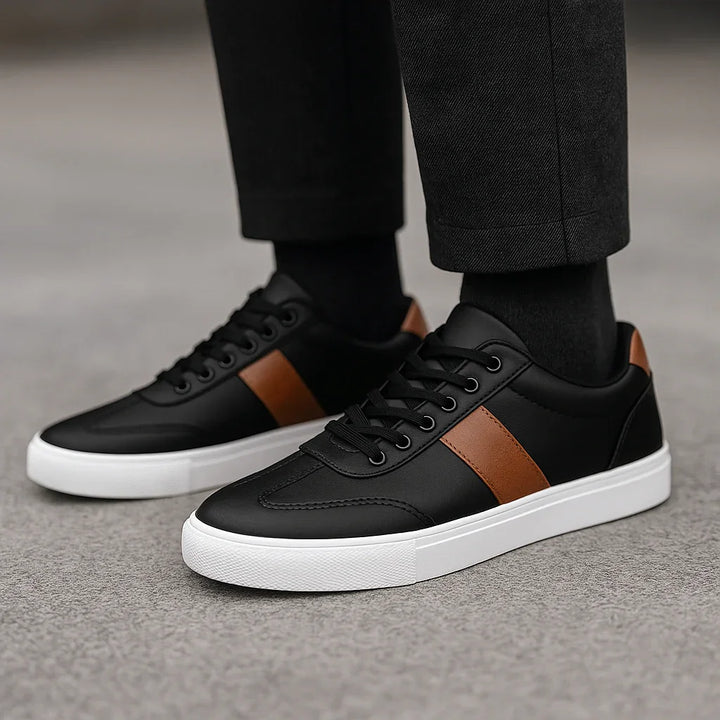 Vittore Clean Striped Leather Sneakers